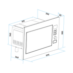 Integrated Microwave Oven with Grill 25L Capacity 900W - Stainless Steel DH197