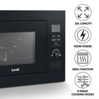 Integrated Microwave Oven with Grill 25L Capacity 900W - Black DH198