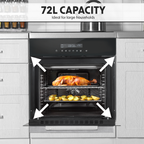 Integrated Fan-Assisted Electric Oven 60cm 72L Capacity - Black DH199