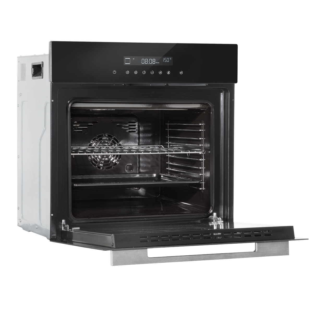 Integrated Fan-Assisted Electric Oven 60cm 72L Capacity - Black DH199