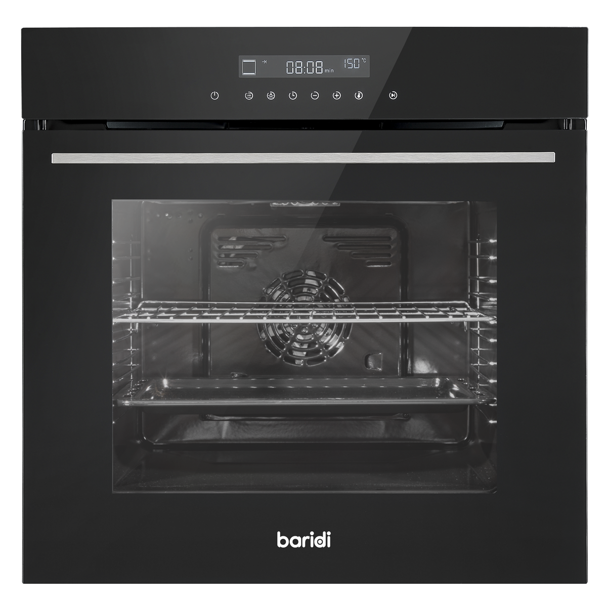 Integrated Fan-Assisted Electric Oven 60cm 72L Capacity - Black DH199