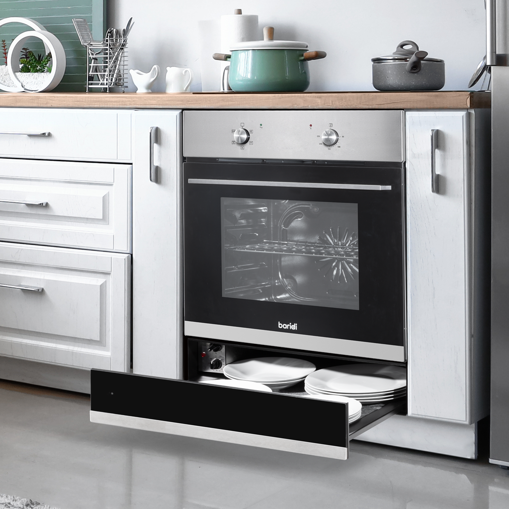 Integrated Warming Drawer 60cm - Black/Stainless Steel DH202