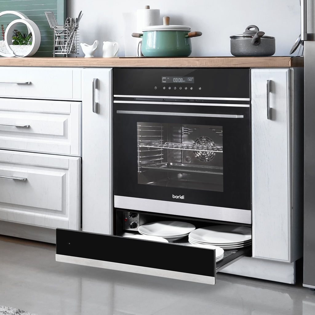 Integrated Warming Drawer 60cm - Black/Stainless Steel DH202
