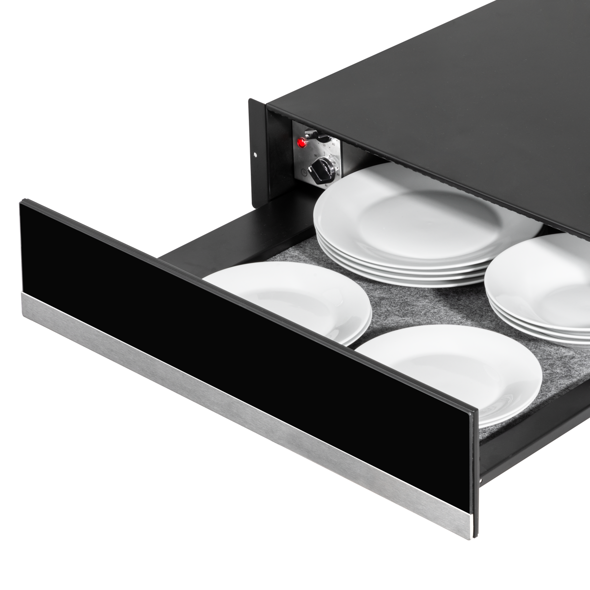 Integrated Warming Drawer 60cm - Black/Stainless Steel DH202