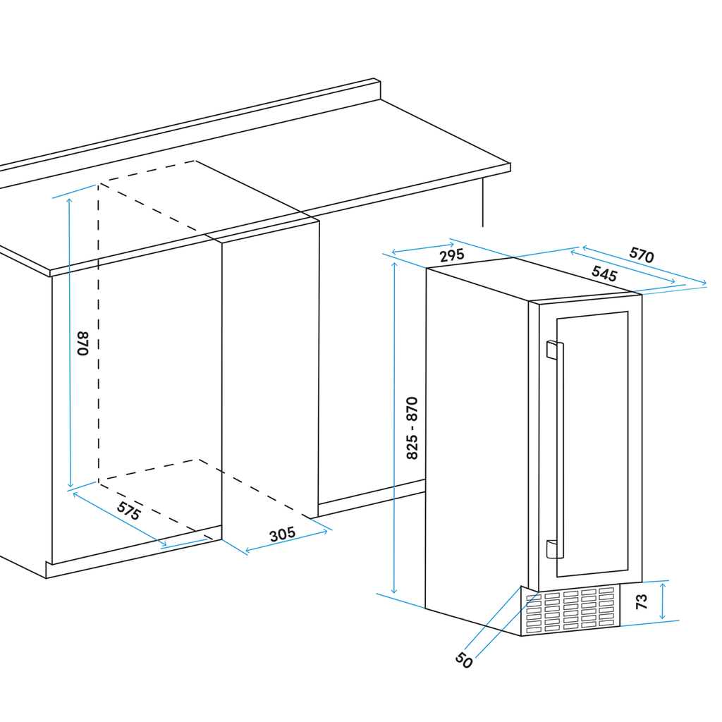 17 Bottle Slim Wine Fridge & Cooler 30cm DH204