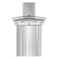 Curved Glass Cooker Hood with Carbon Filters, LED Lights & Splashback 60cm - Stainless Steel DH208