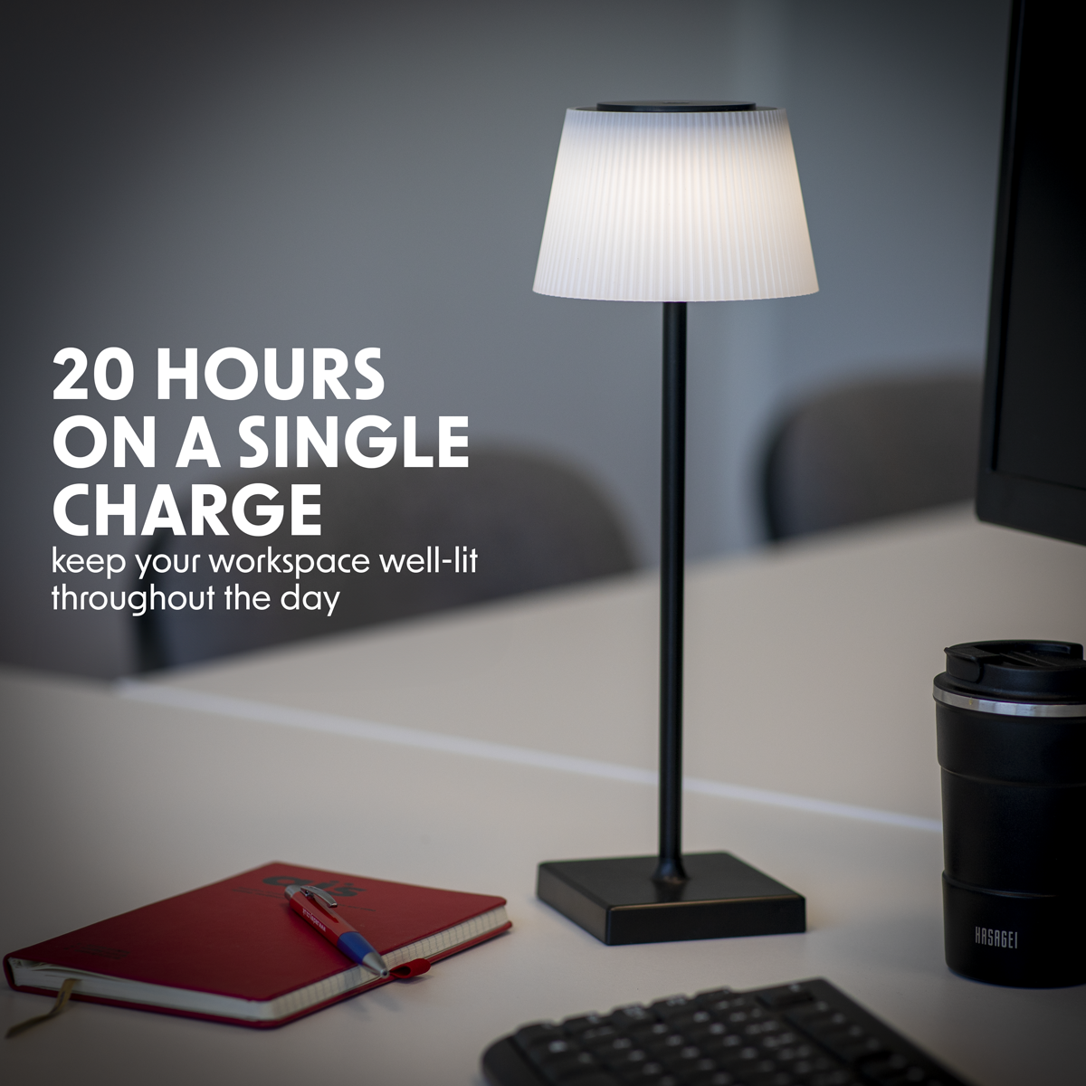 Rechargeable Table Lamp with RGB Colours - Black Frame DH212