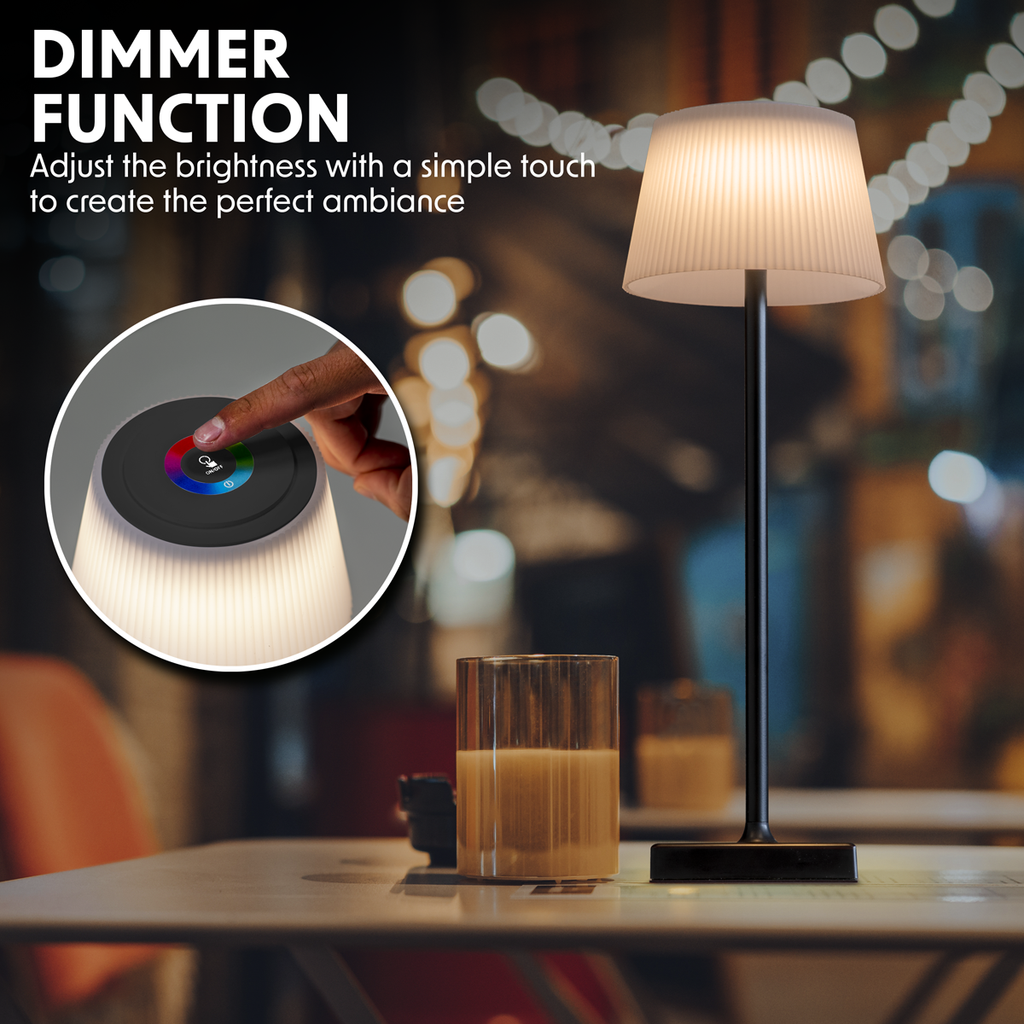 Rechargeable Table Lamp with RGB Colours - Black Frame DH212