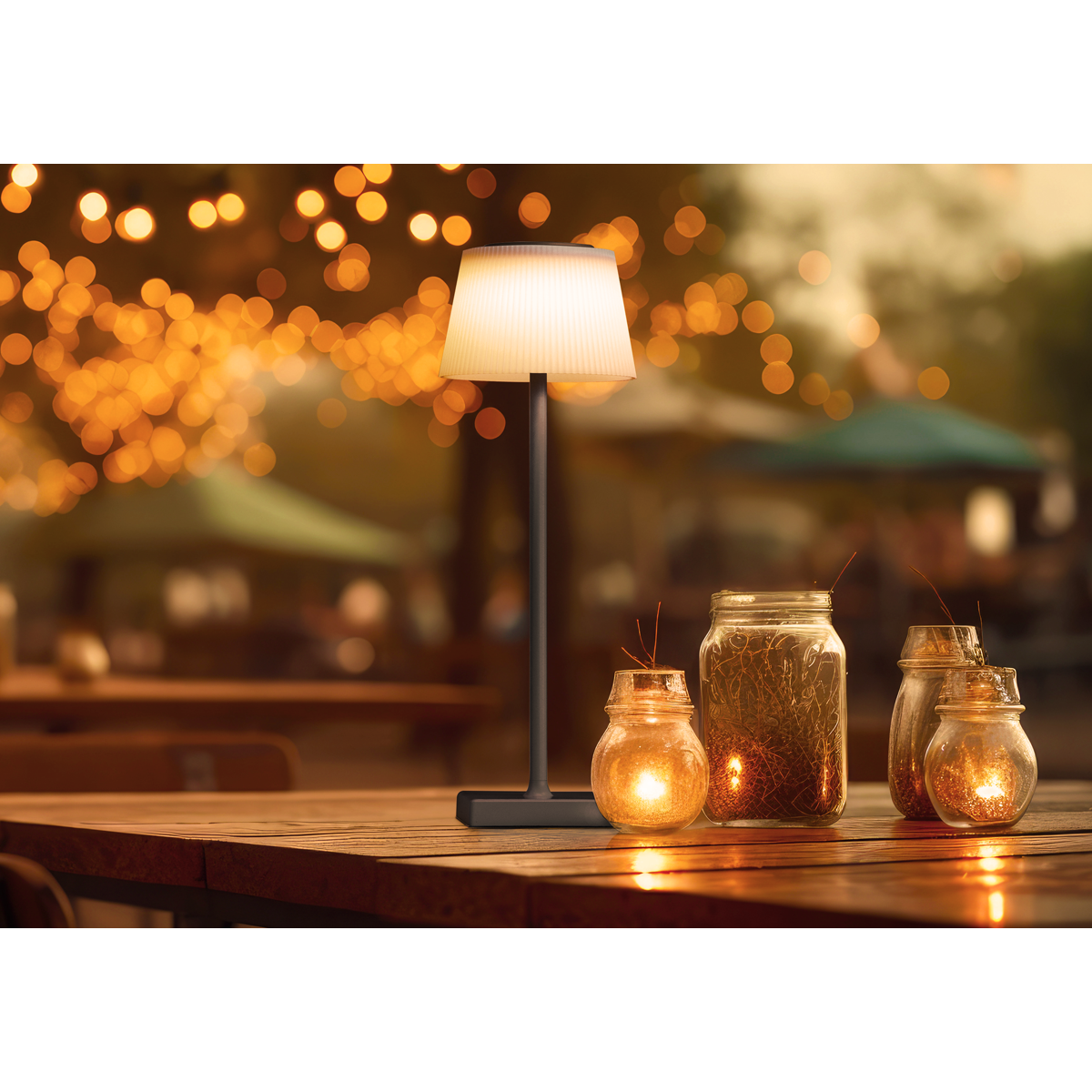 Rechargeable Table Lamp with RGB Colours - Black Frame DH212