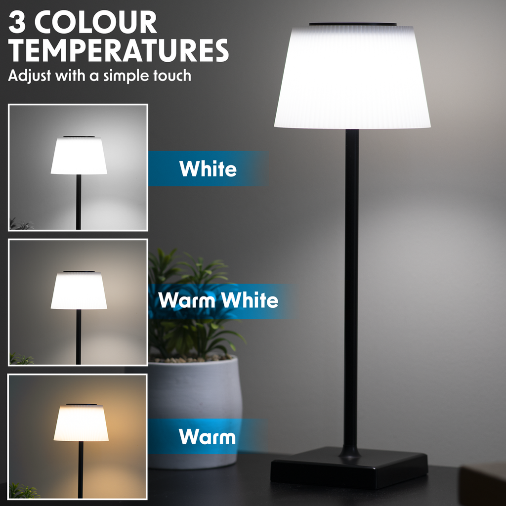 Rechargeable Table Lamp with RGB Colours - Black Frame DH212