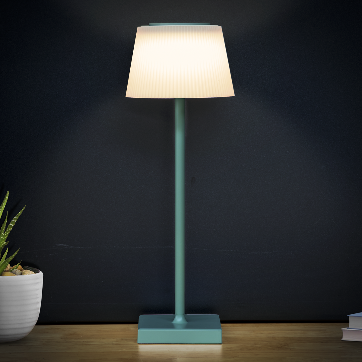 Dellonda Rechargeable Table Lamp with RGB Colours - Green Frame DH214