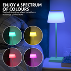 Dellonda Rechargeable Table Lamp with RGB Colours - Green Frame DH214