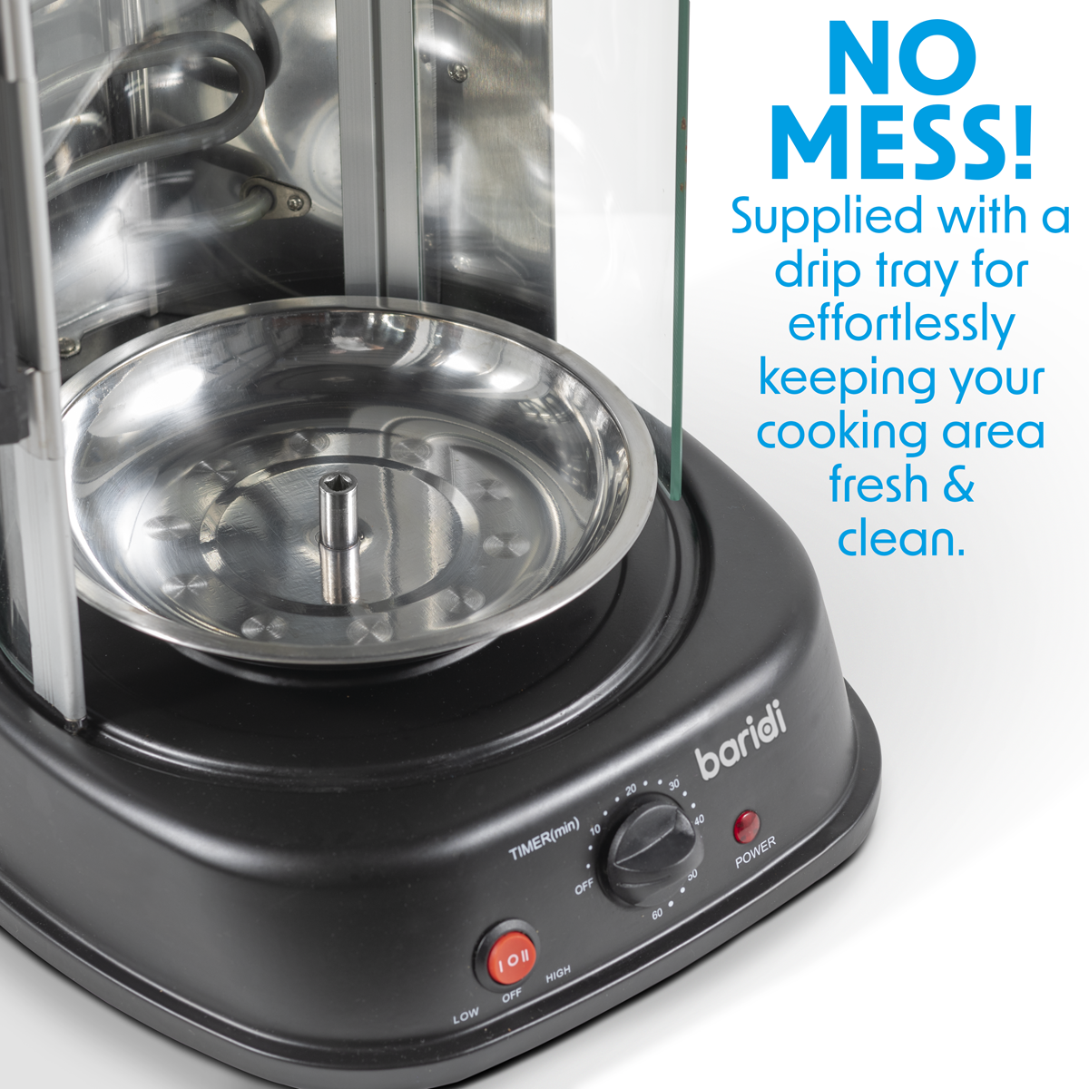 Vertical 360° Rotisserie Smokeless Grill 21L Capacity DH216