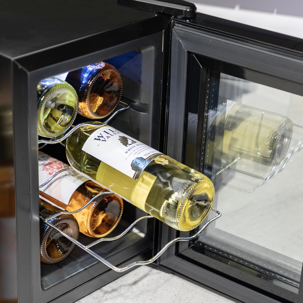 6 Bottle Thermoelectric Tabletop Wine Cooler with Touch Control - Black DH217