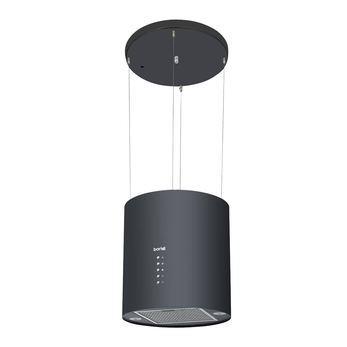 Round Island Cooker Hood 35cm - Black DH219