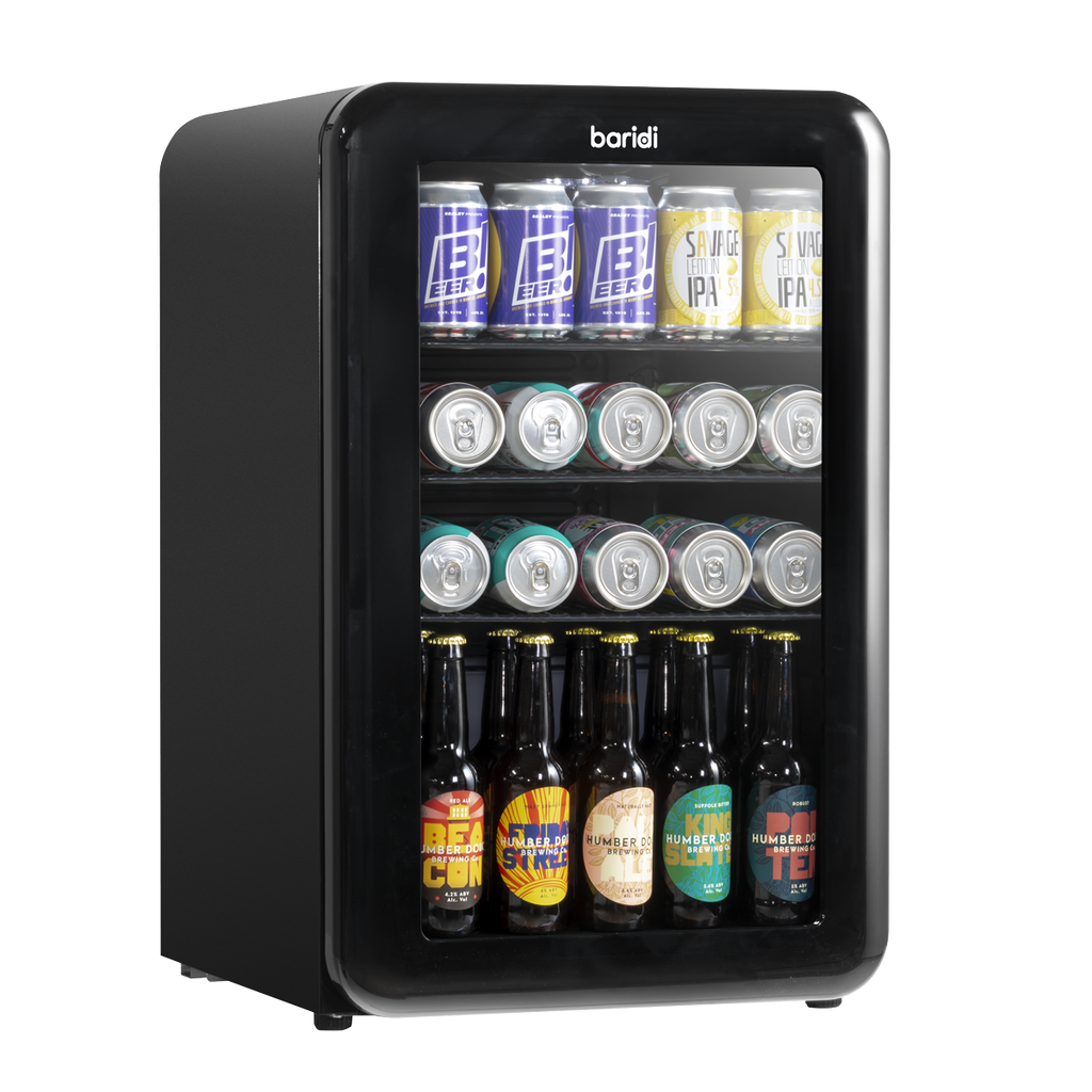 Retro Style Drinks/Beer & Wine Fridge 70L Capacity - Black DH222