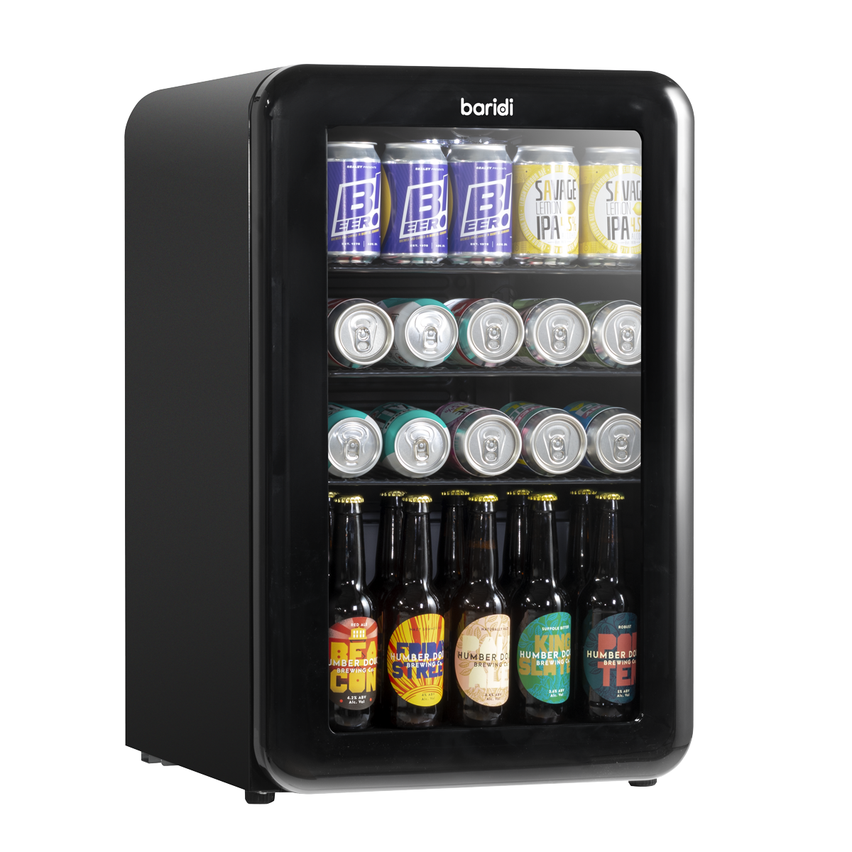 Retro Style Drinks/Beer & Wine Fridge 70L Capacity - Black DH222