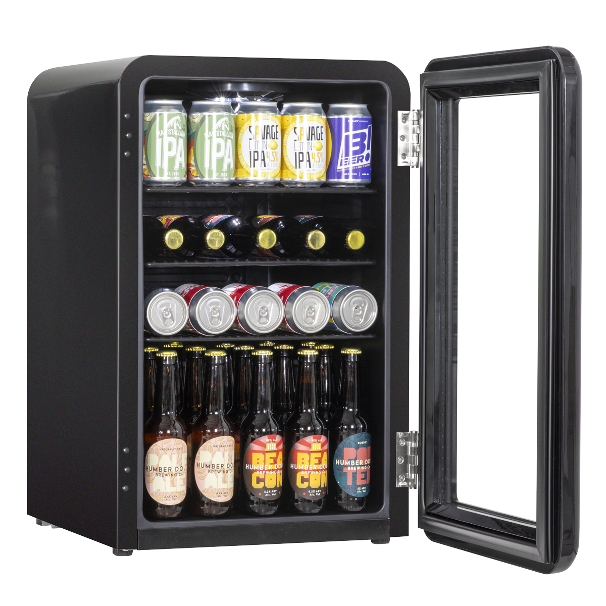 Retro Style Drinks/Beer & Wine Fridge 70L Capacity - Black DH222