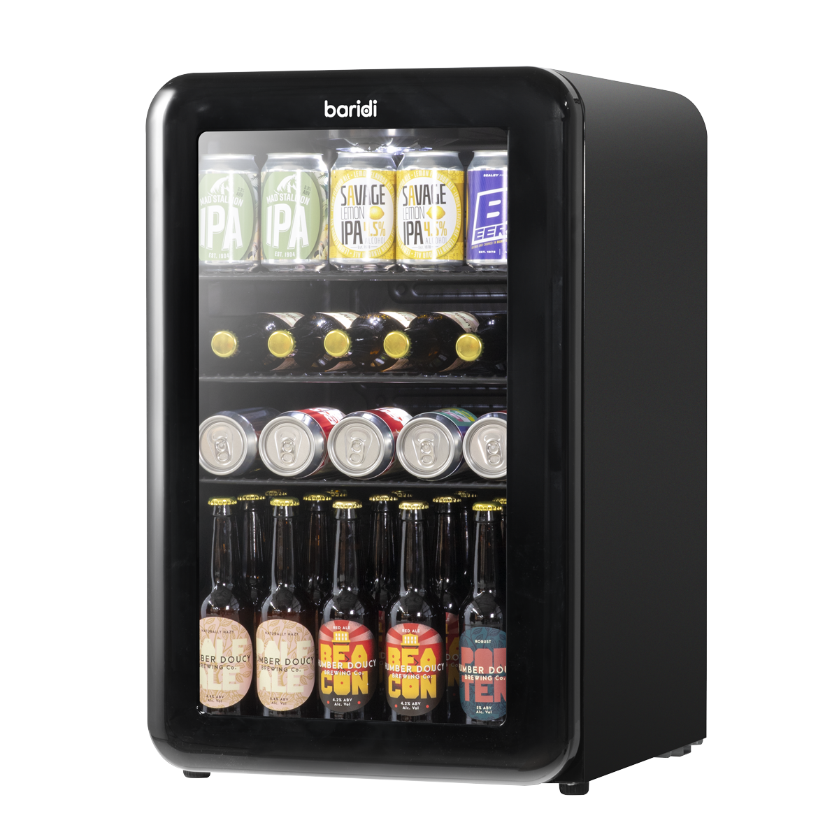 Retro Style Drinks/Beer & Wine Fridge 70L Capacity - Black DH222