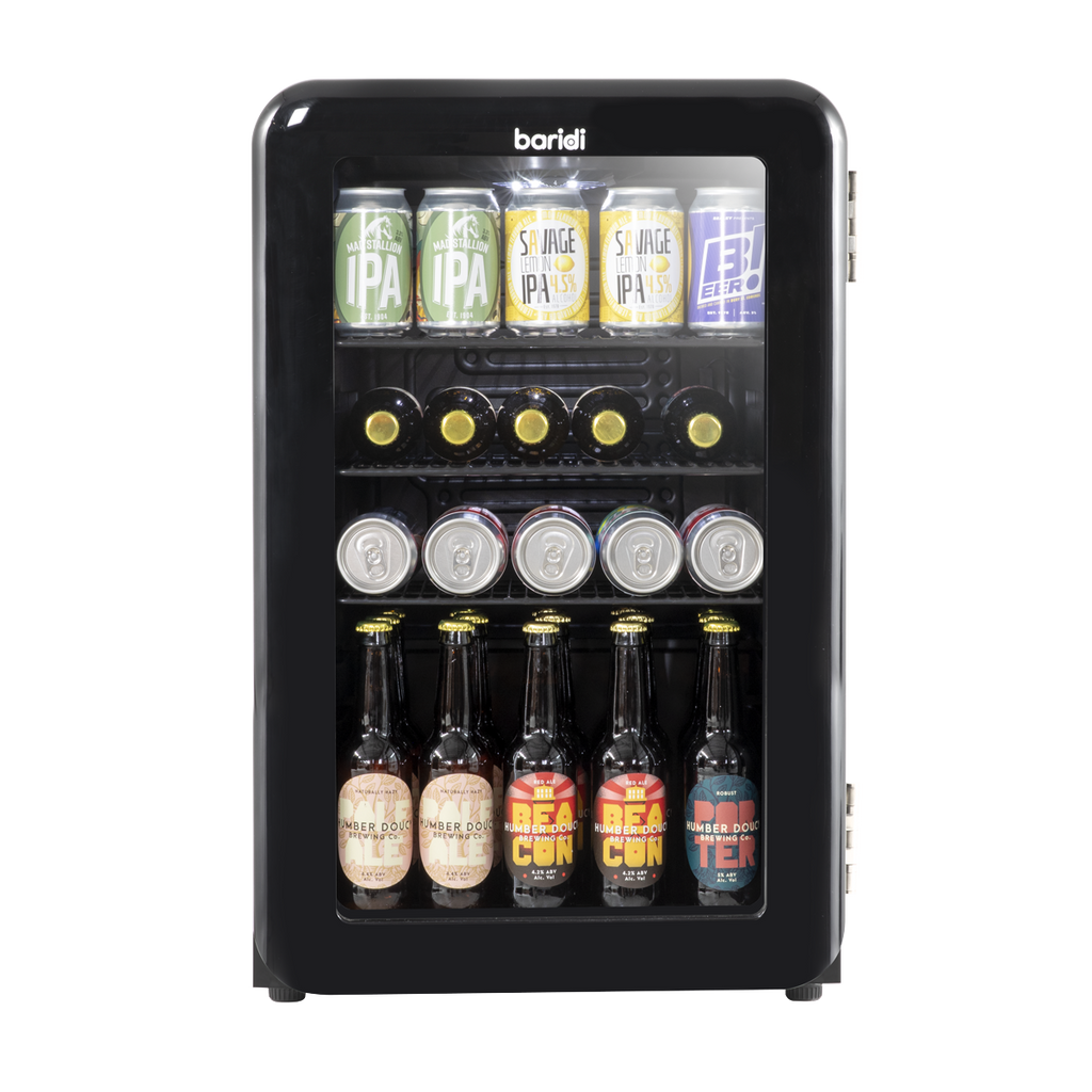 Retro Style Drinks/Beer & Wine Fridge 70L Capacity - Black DH222