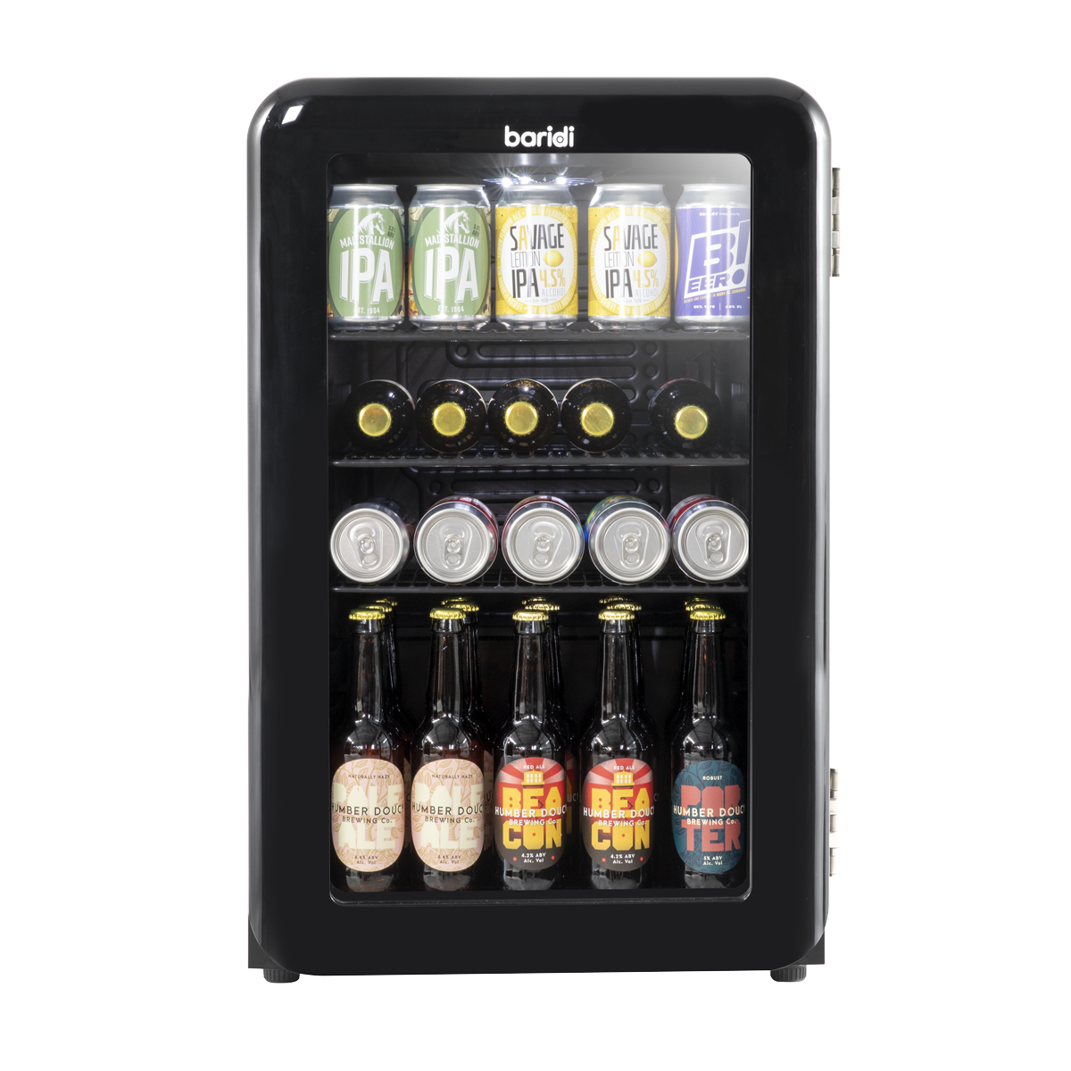 Retro Style Drinks/Beer & Wine Fridge 70L Capacity - Black DH222