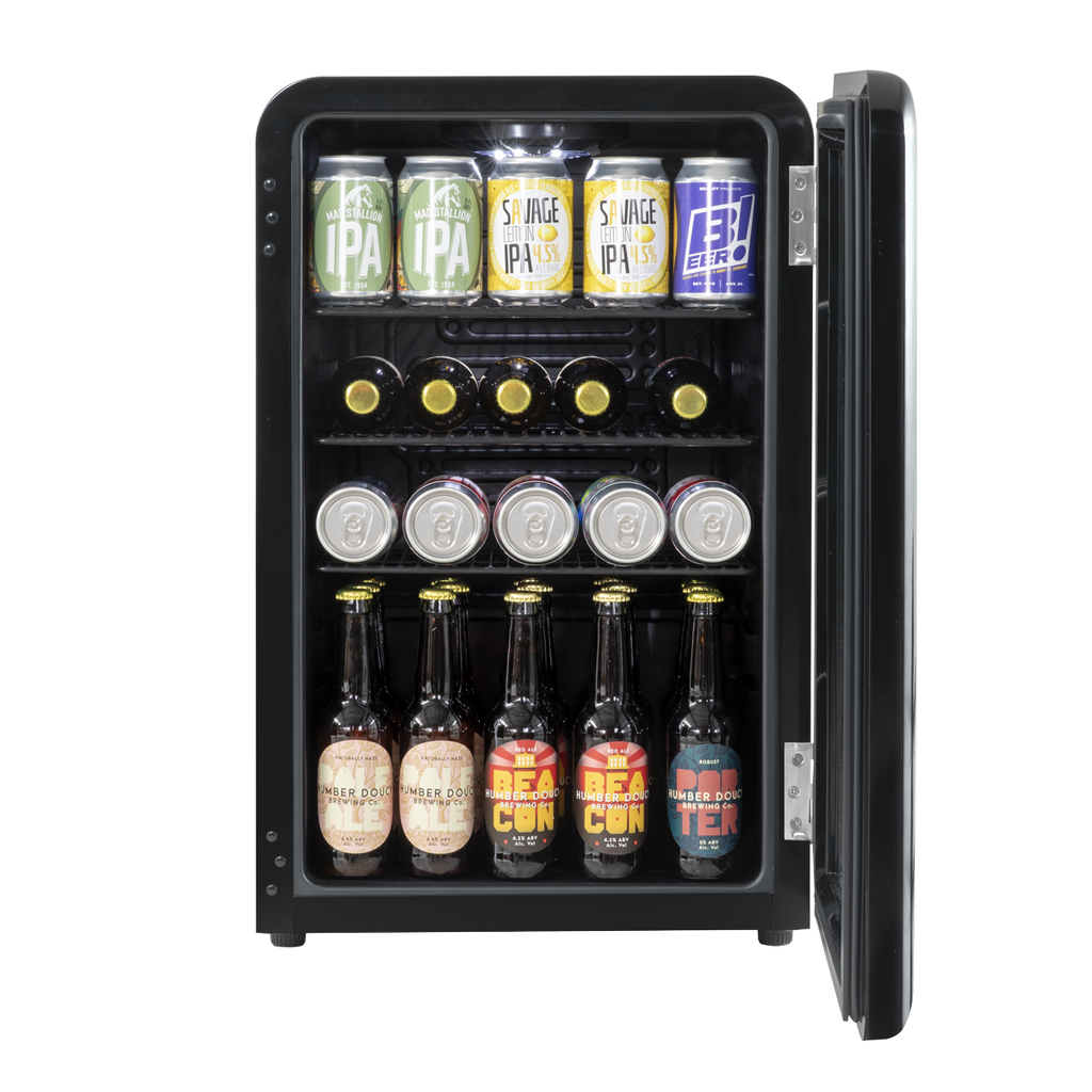 Retro Style Drinks/Beer & Wine Fridge 70L Capacity - Black DH222