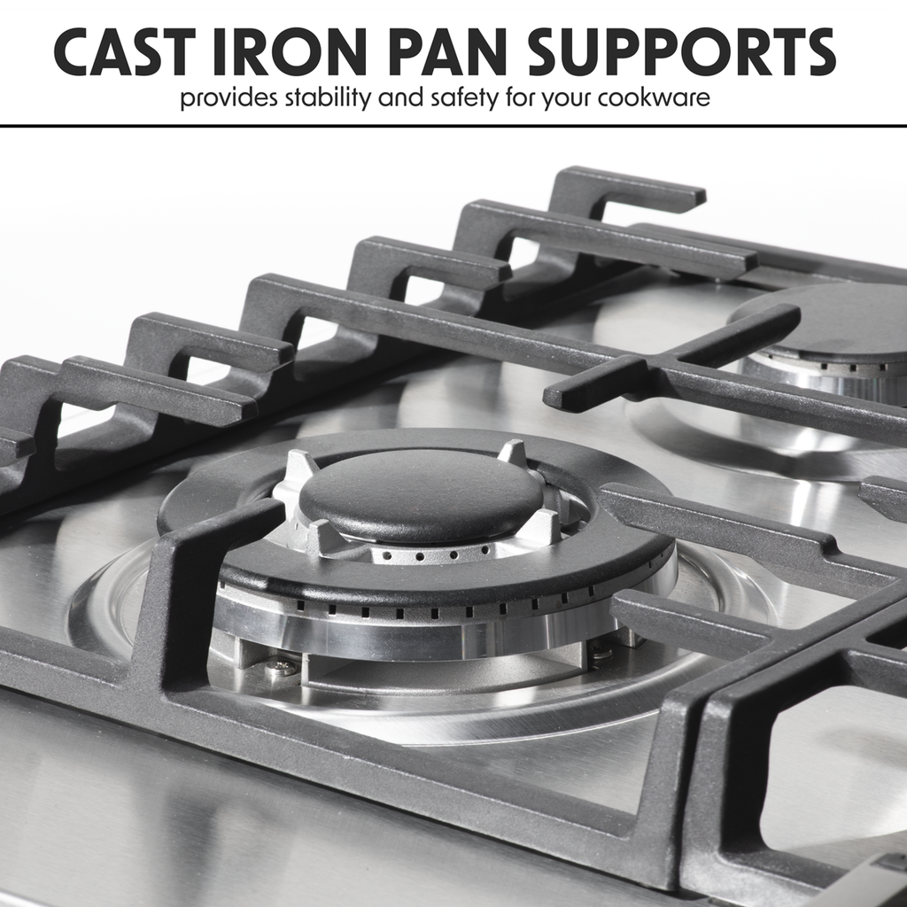 Gas Hob with 4 Cooking Zones 60cm - Stainless Steel DH225