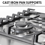 Gas Hob with 4 Cooking Zones 60cm - Stainless Steel DH225