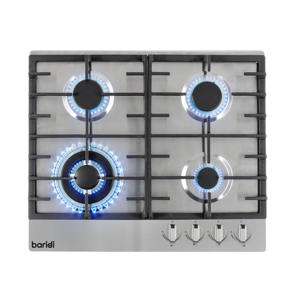 Gas Hob with 4 Cooking Zones 60cm - Stainless Steel DH225