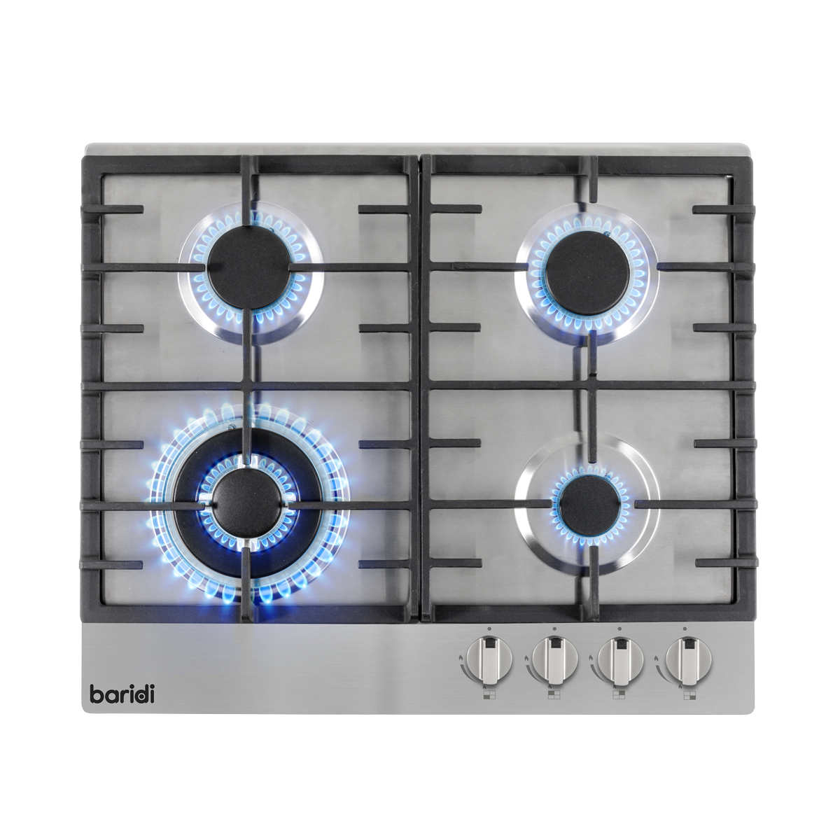 Gas Hob with 4 Cooking Zones 60cm - Stainless Steel DH225