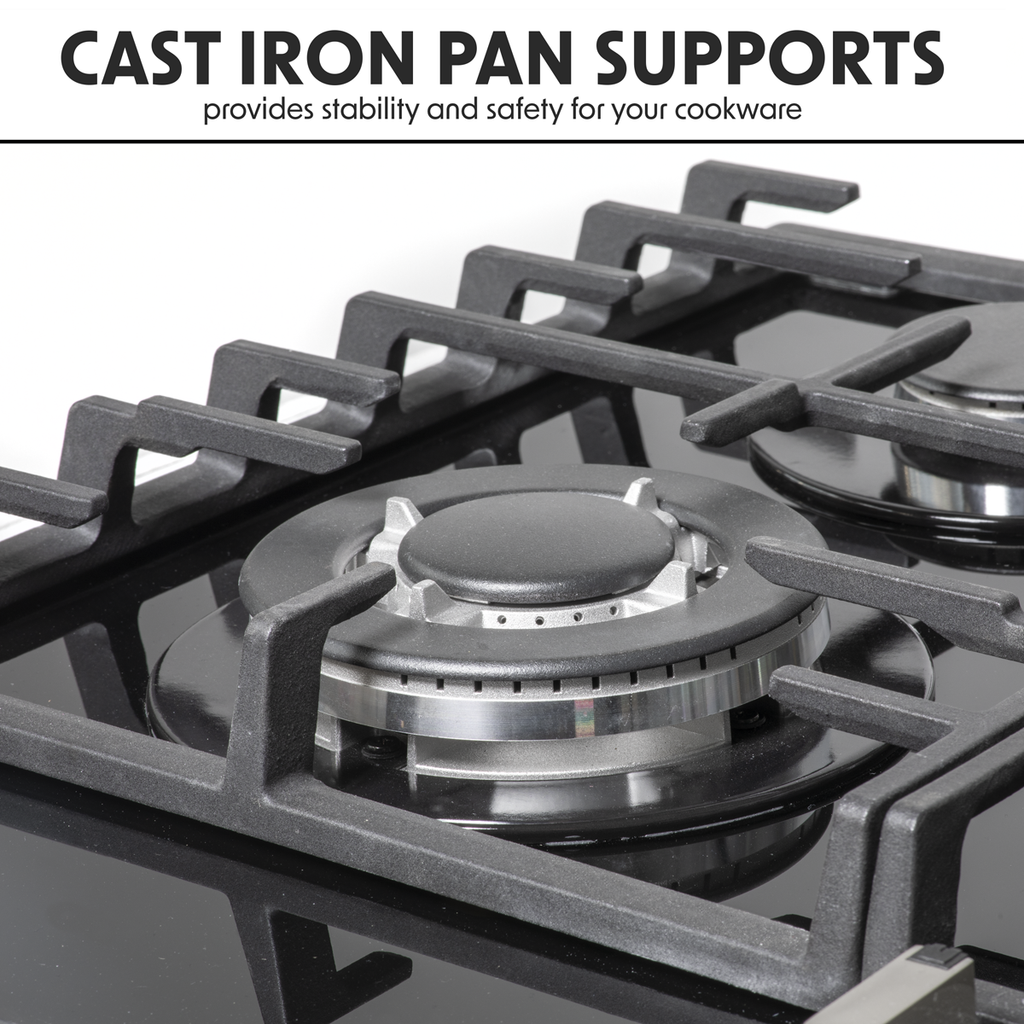 Gas Hob with 4 Cooking Zones 60cm - Black DH226