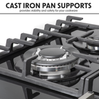 Gas Hob with 4 Cooking Zones 60cm - Black DH226