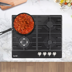 Gas Hob with 4 Cooking Zones 60cm - Black DH226