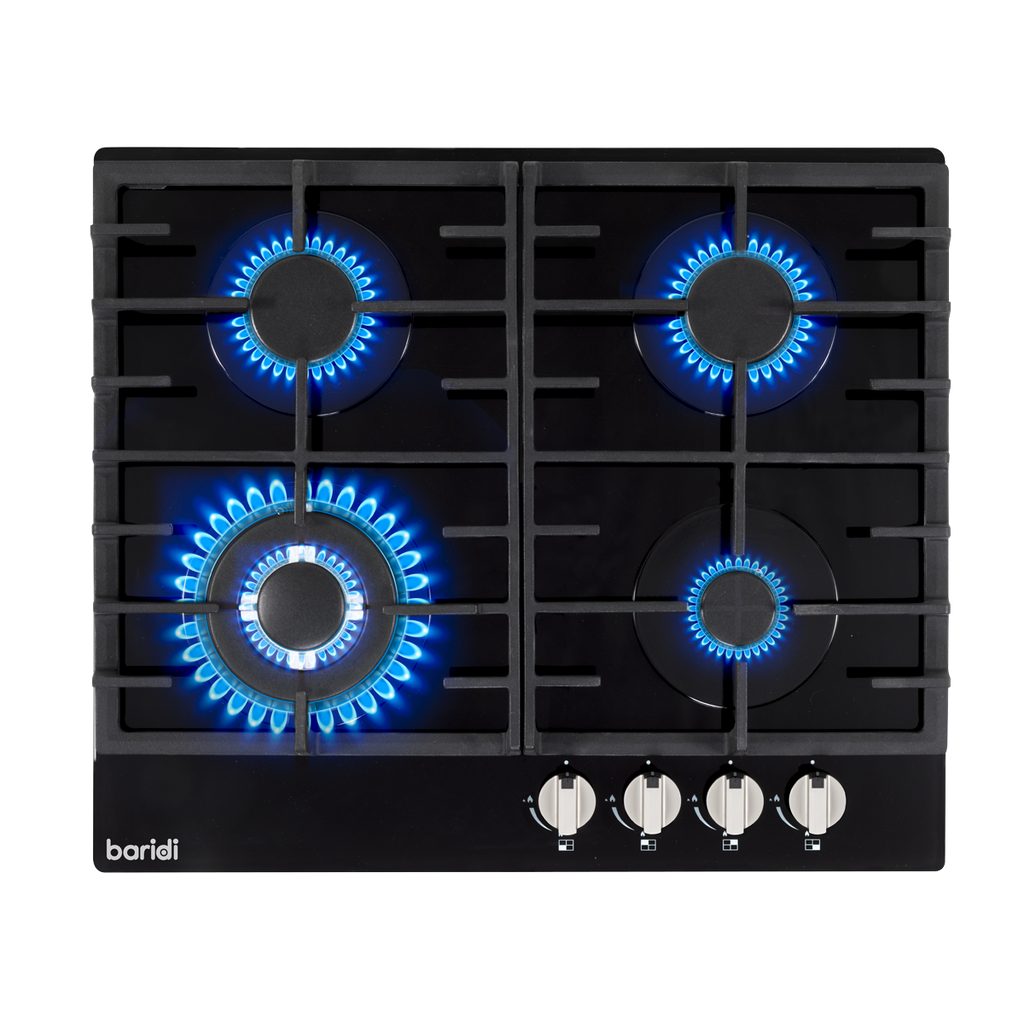 Gas Hob with 4 Cooking Zones 60cm - Black DH226