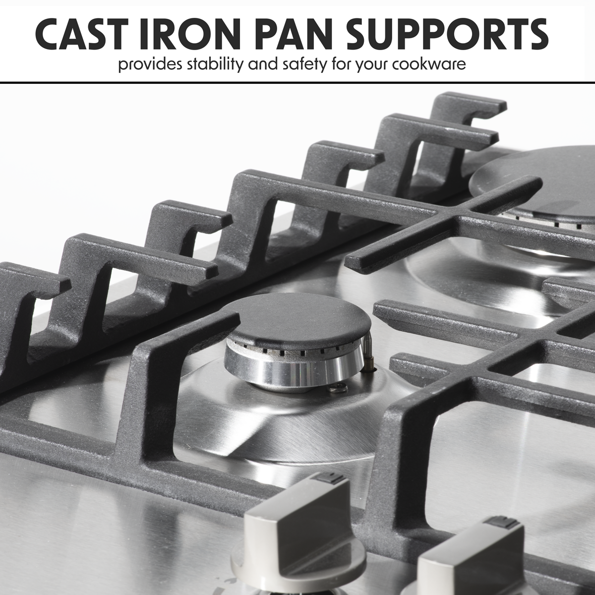 Gas Hob with 5 Cooking Zones 70cm - Stainless Steel DH227