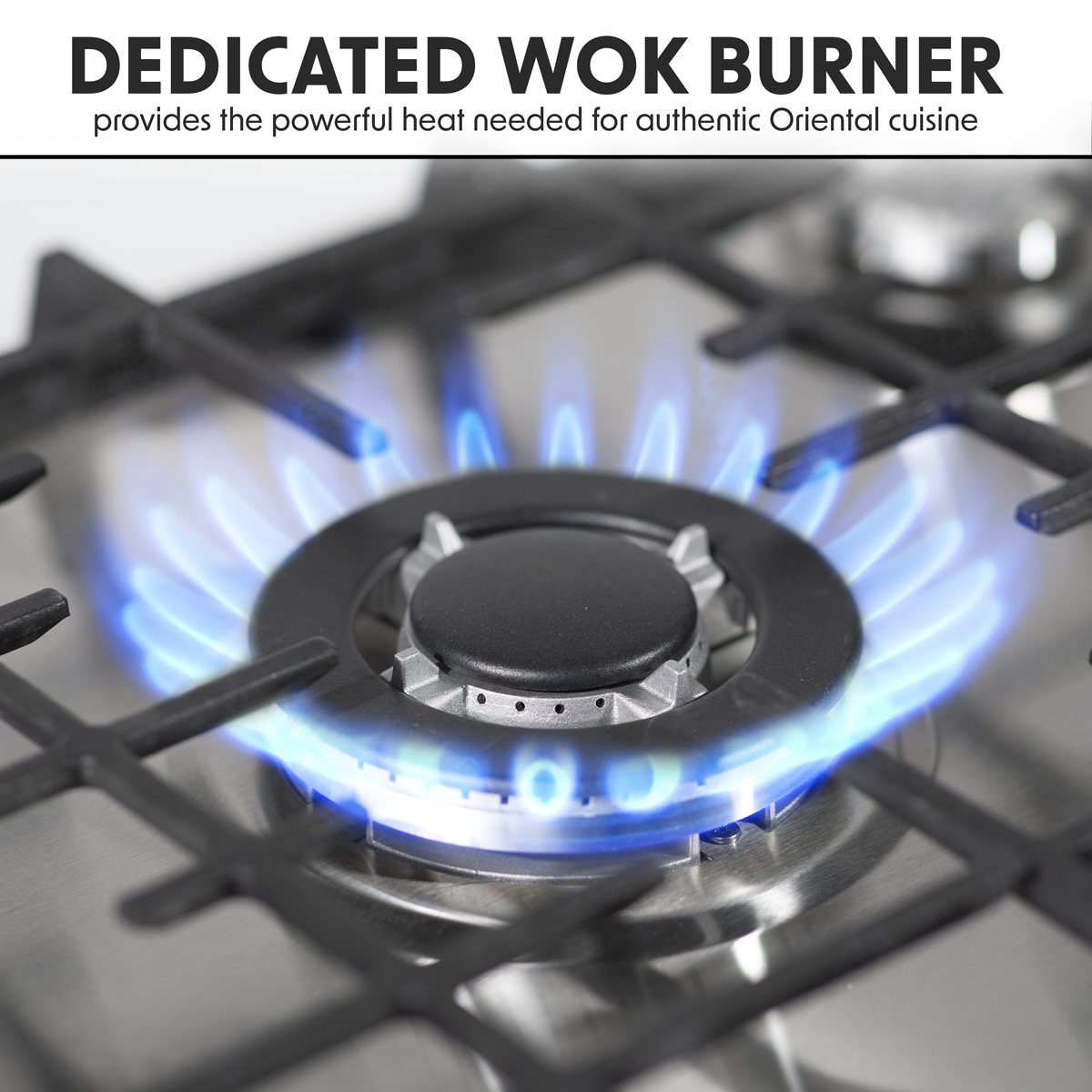 Gas Hob with 5 Cooking Zones 70cm - Stainless Steel DH227