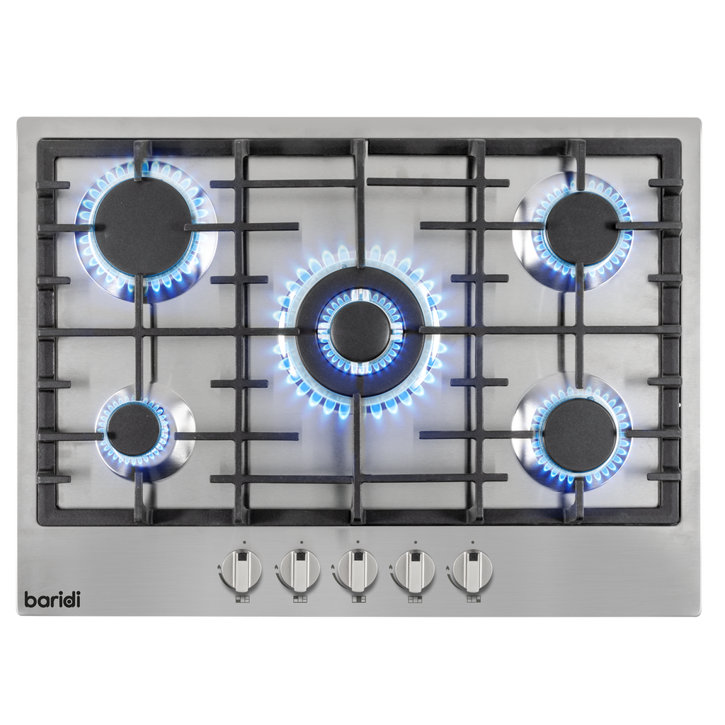 Gas Hob with 5 Cooking Zones 70cm - Stainless Steel DH227