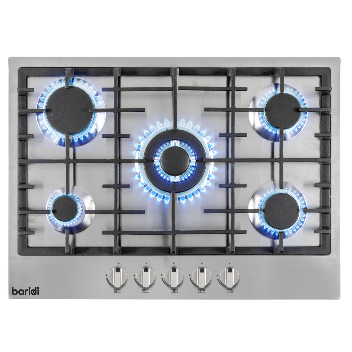 Gas Hob with 5 Cooking Zones 70cm - Stainless Steel DH227