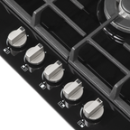 Gas Hob with 5 Cooking Zones 70cm - Black DH228