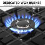 Gas Hob with 5 Cooking Zones 70cm - Black DH228