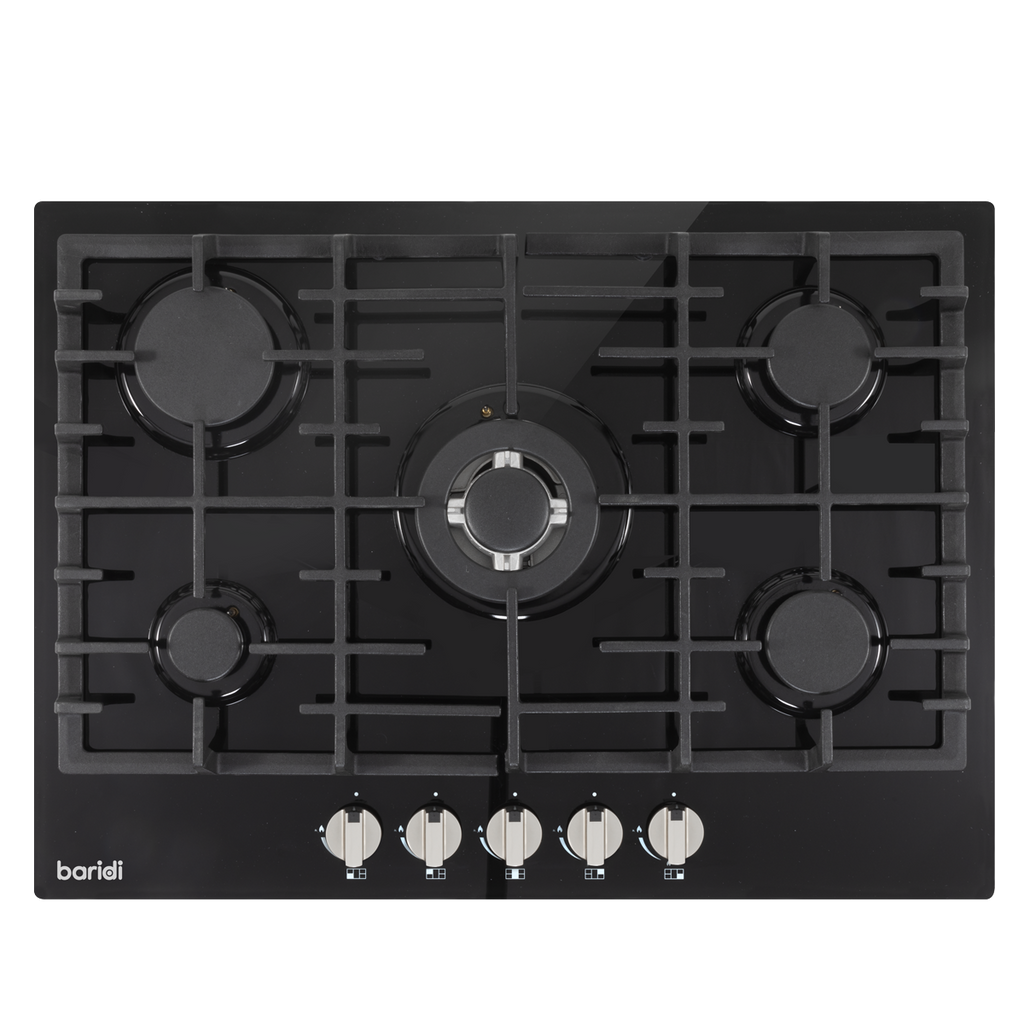 Gas Hob with 5 Cooking Zones 70cm - Black DH228