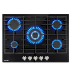 Gas Hob with 5 Cooking Zones 70cm - Black DH228