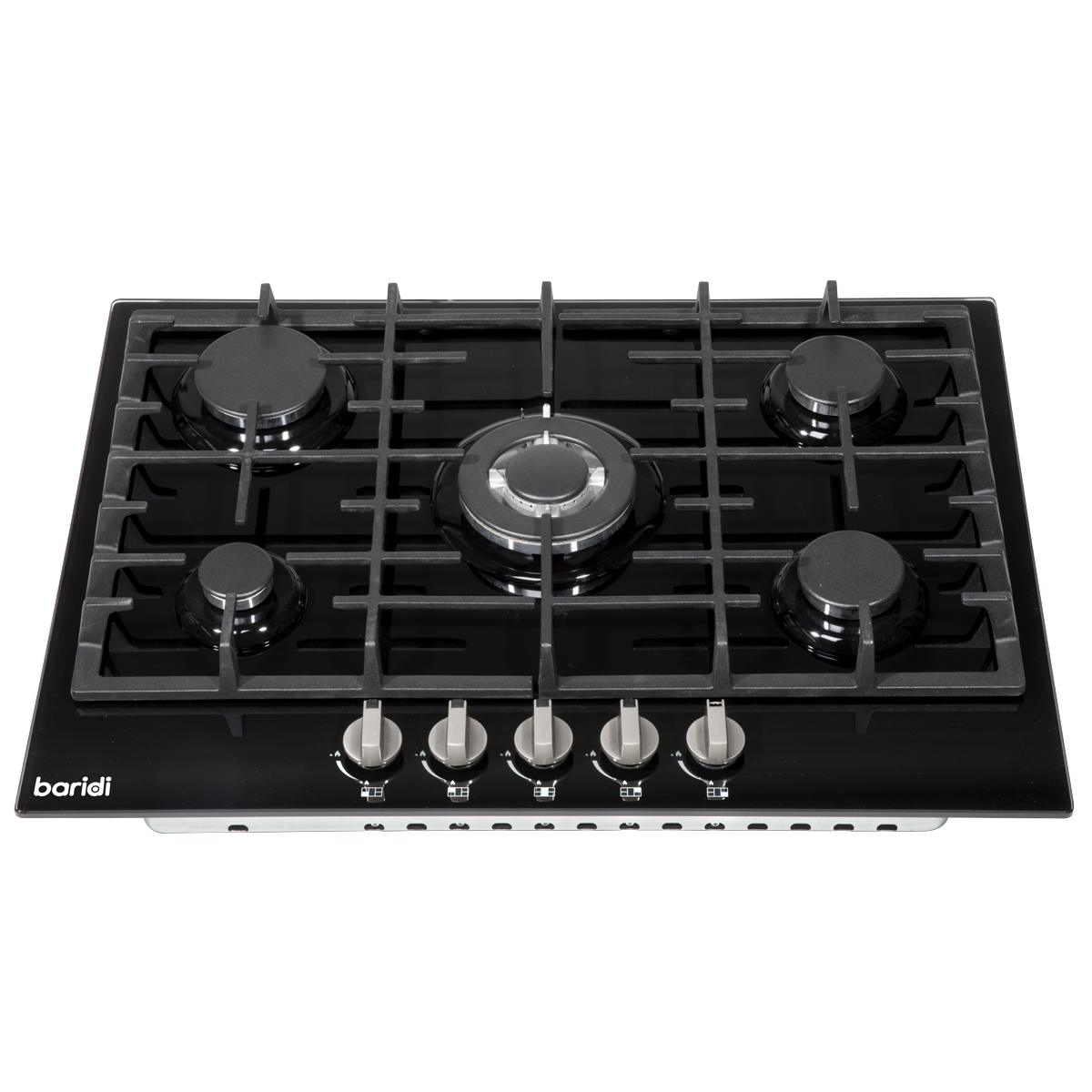 Gas Hob with 5 Cooking Zones 70cm - Black DH228
