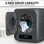 Tabletop Tumble Dryer with Digital Controls 2.5kg Capacity - Black DH229