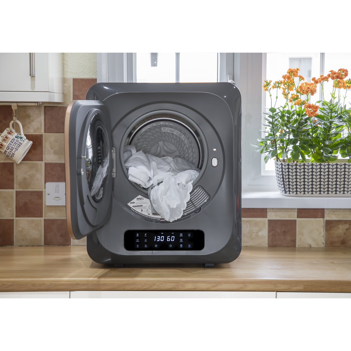 Tabletop Tumble Dryer with Digital Controls 2.5kg Capacity - Black DH229