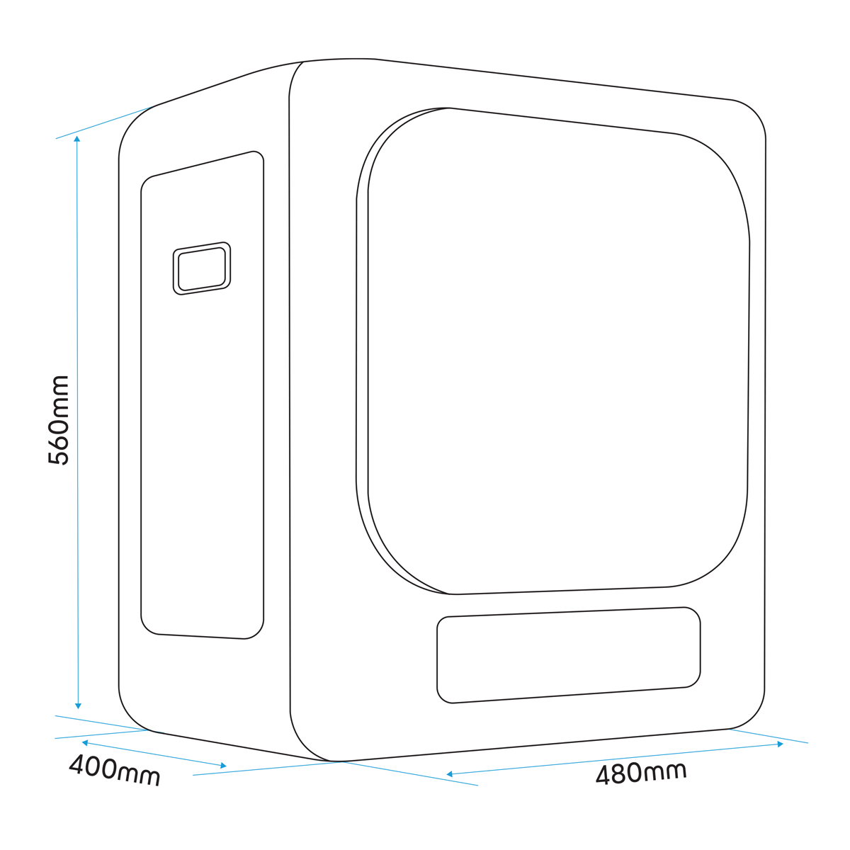 Tabletop Tumble Dryer with Digital Controls 2.5kg Capacity - Black DH229