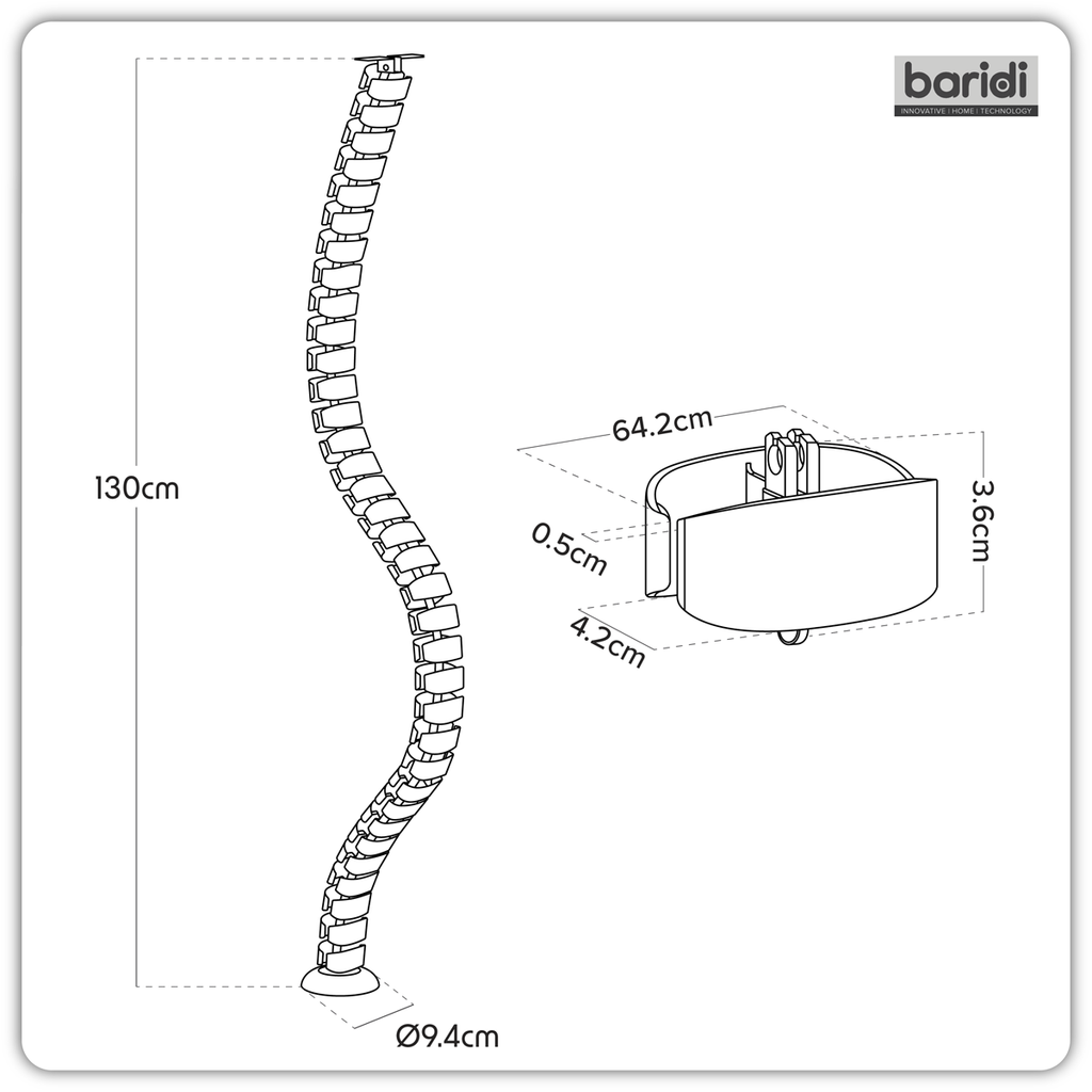 Flexible Cable Management System 1.3m DH23