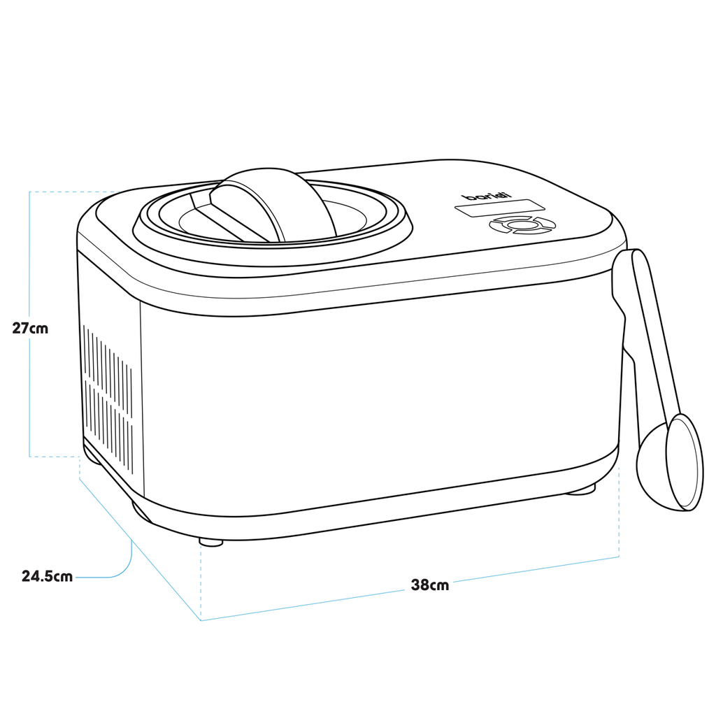 Automatic Churning Ice Cream Machine 1.5L - Black DH240