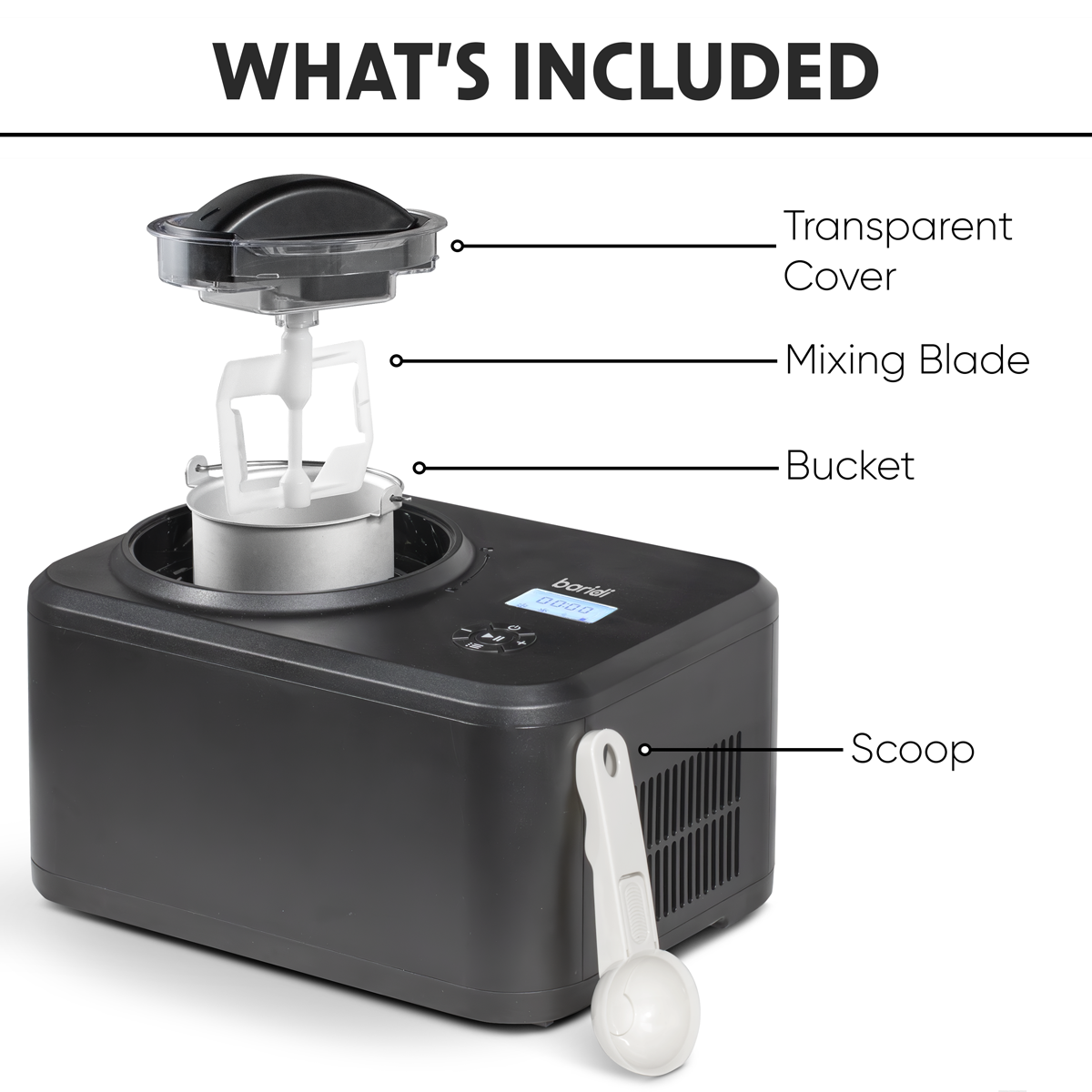 Automatic Churning Ice Cream Machine 1.5L - Black DH240