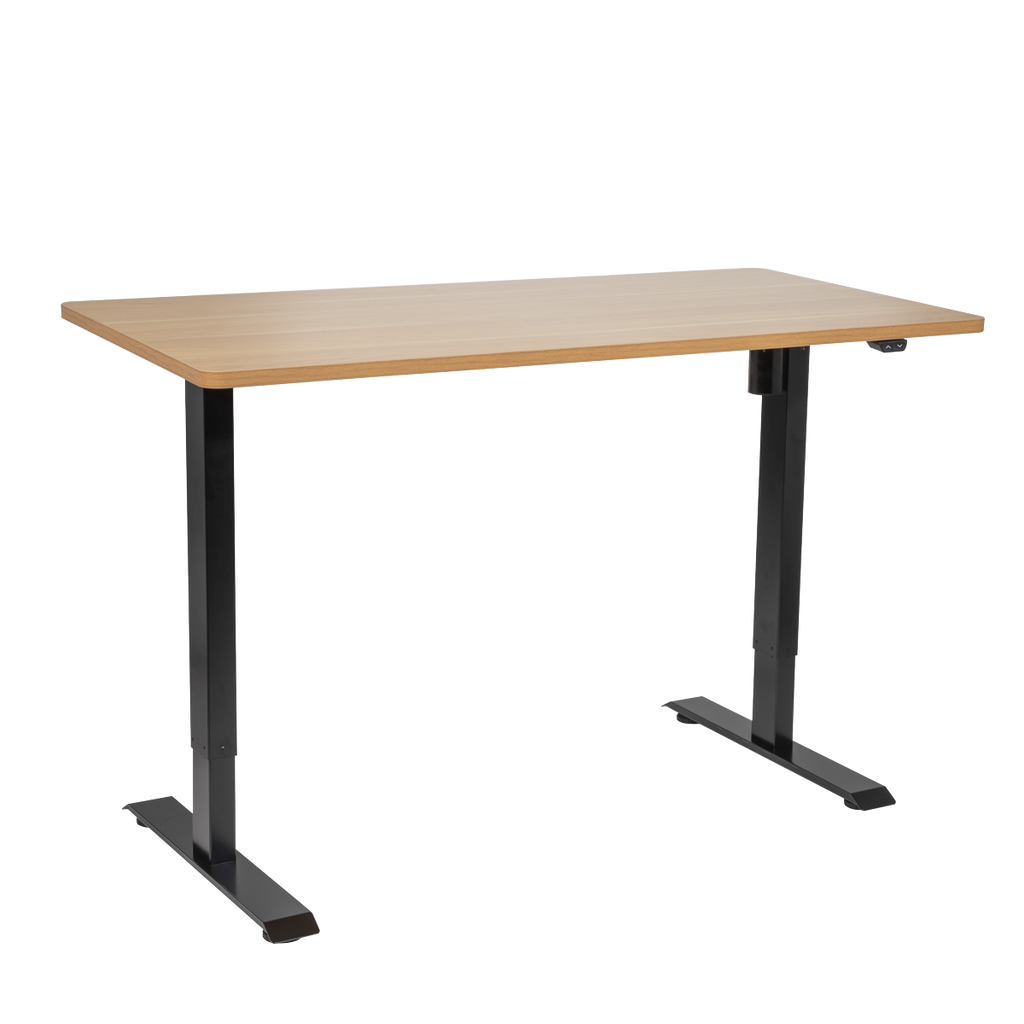 Single Motor Ultra-Quiet Adjustable-Height Electric Sit/Stand Desk - Oak Desktop DH242